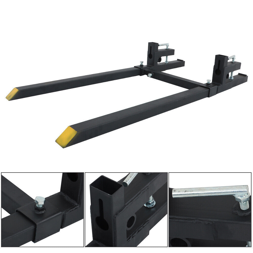 2000lbs Clamp on Pallet Forks Loader Bucket Skidsteer Tractor 60" Universal