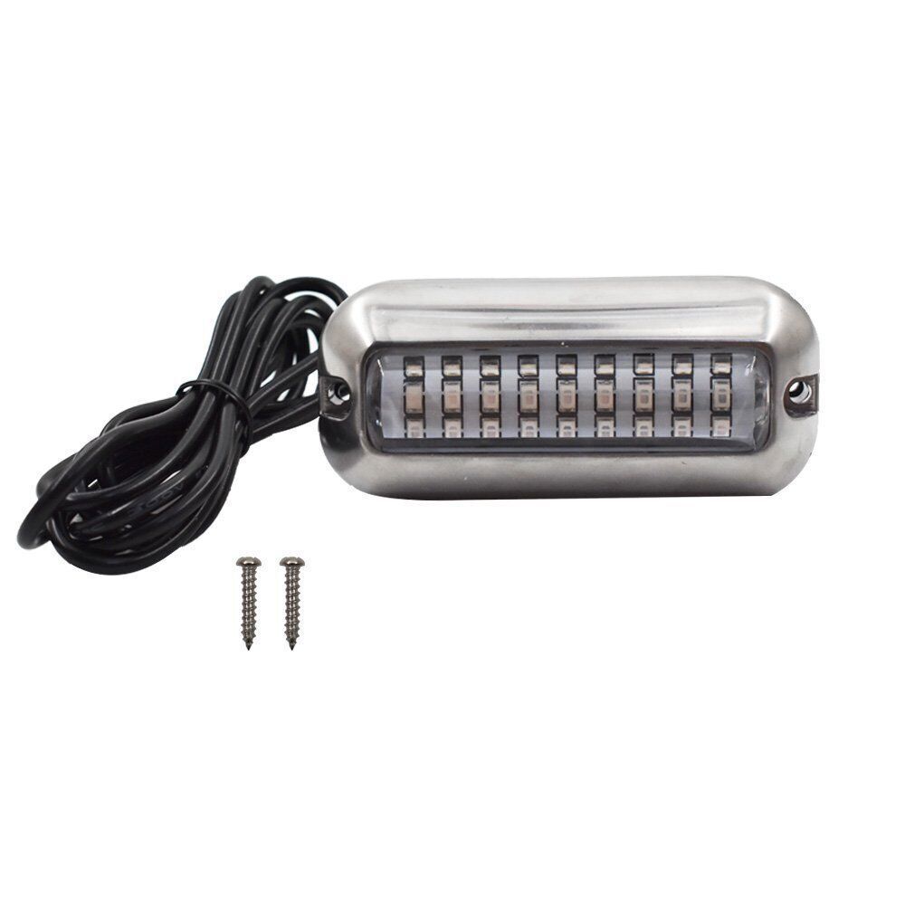 Pair 27 LED Marine Light Boat Lights Stainless Steel Yacht Underwater Lamp Blue