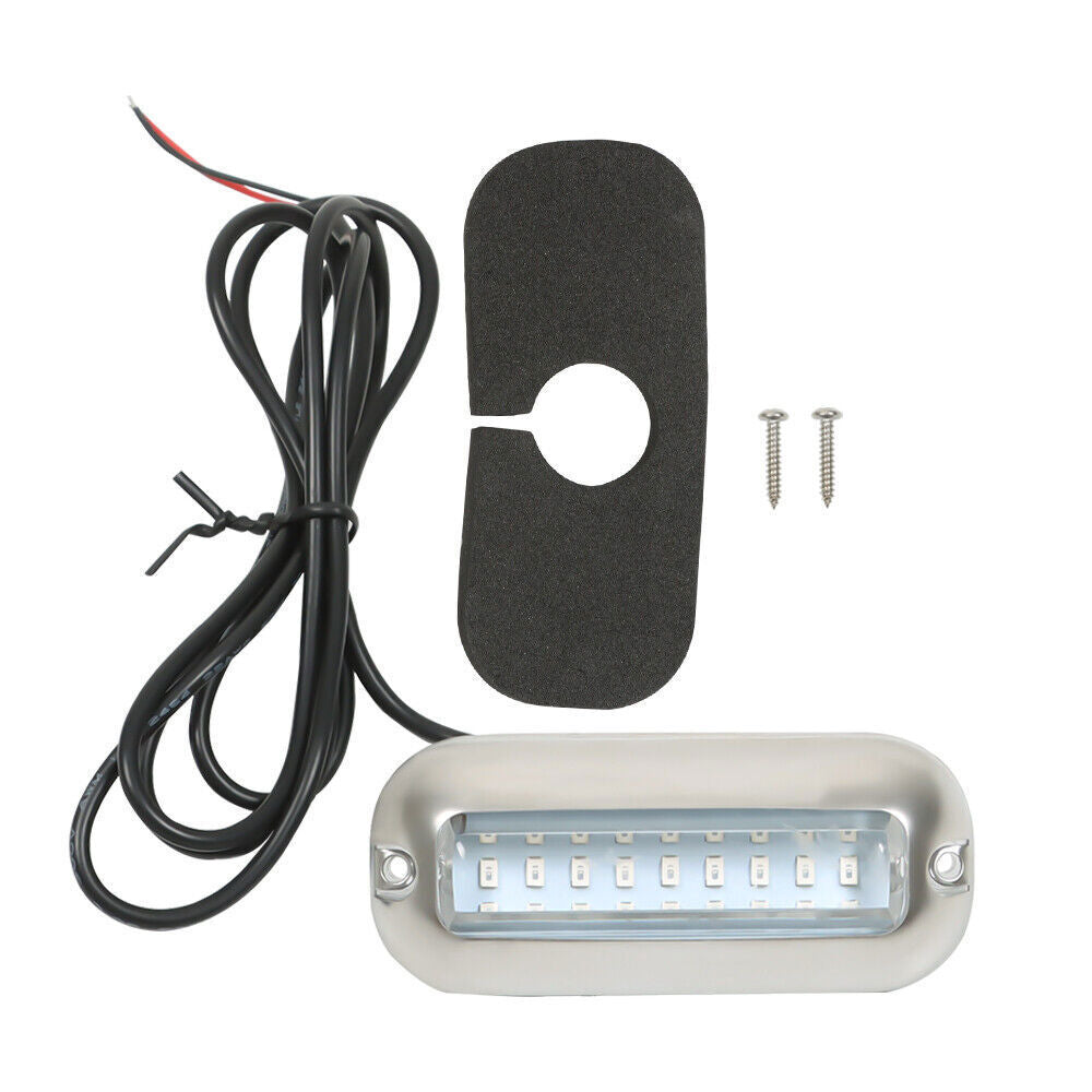 Pair 27 LED Marine Light Boat Lights Stainless Steel Yacht Underwater Lamp Blue