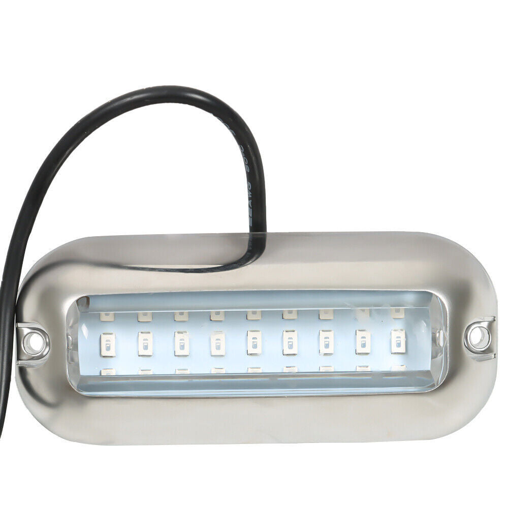 Pair 27 LED Marine Light Boat Lights Stainless Steel Yacht Underwater Lamp Blue