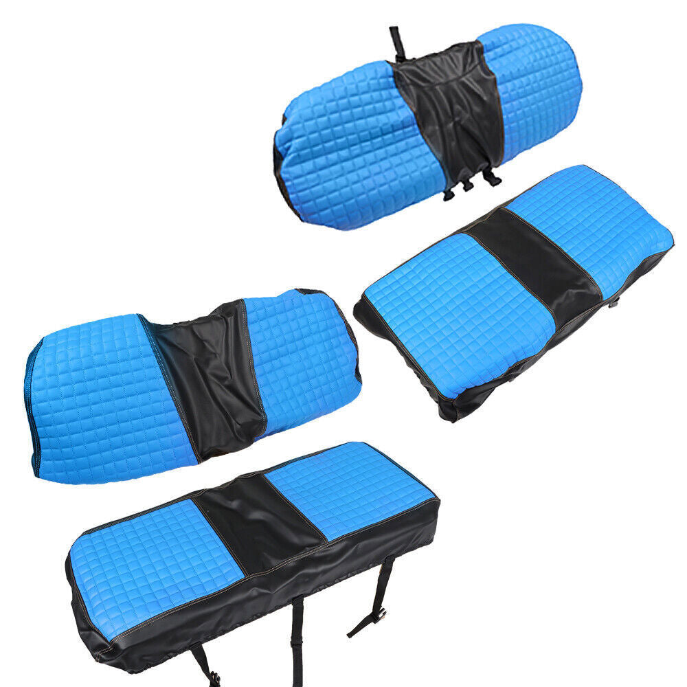 Blue Front And Rear Seat Covers Set For Club Car Precedent 2004-Up Golf Carts