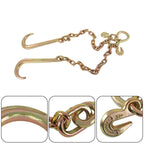 2' ft G70 Tow Chain 5/16" J-Hooks V-Chain Flatbed Truck Rollback Wrecker Carrier