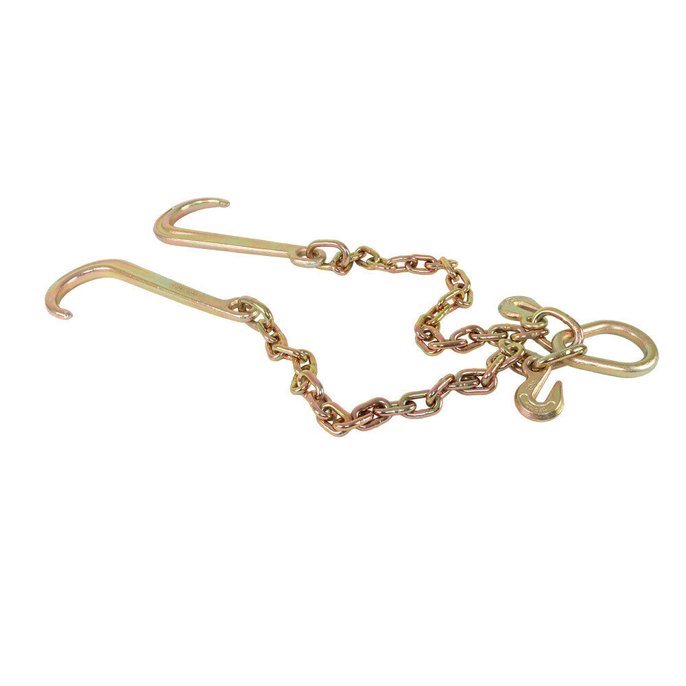 2' ft G70 Tow Chain 5/16" J-Hooks V-Chain Flatbed Truck Rollback Wrecker Carrier