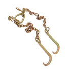 2' ft G70 Tow Chain 5/16" J-Hooks V-Chain Flatbed Truck Rollback Wrecker Carrier