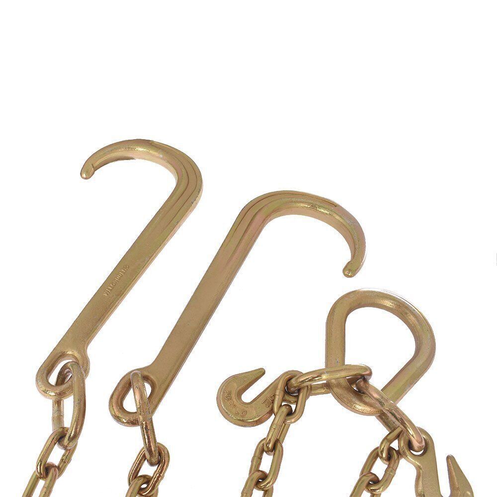 2' ft G70 Tow Chain 5/16" J-Hooks V-Chain Flatbed Truck Rollback Wrecker Carrier