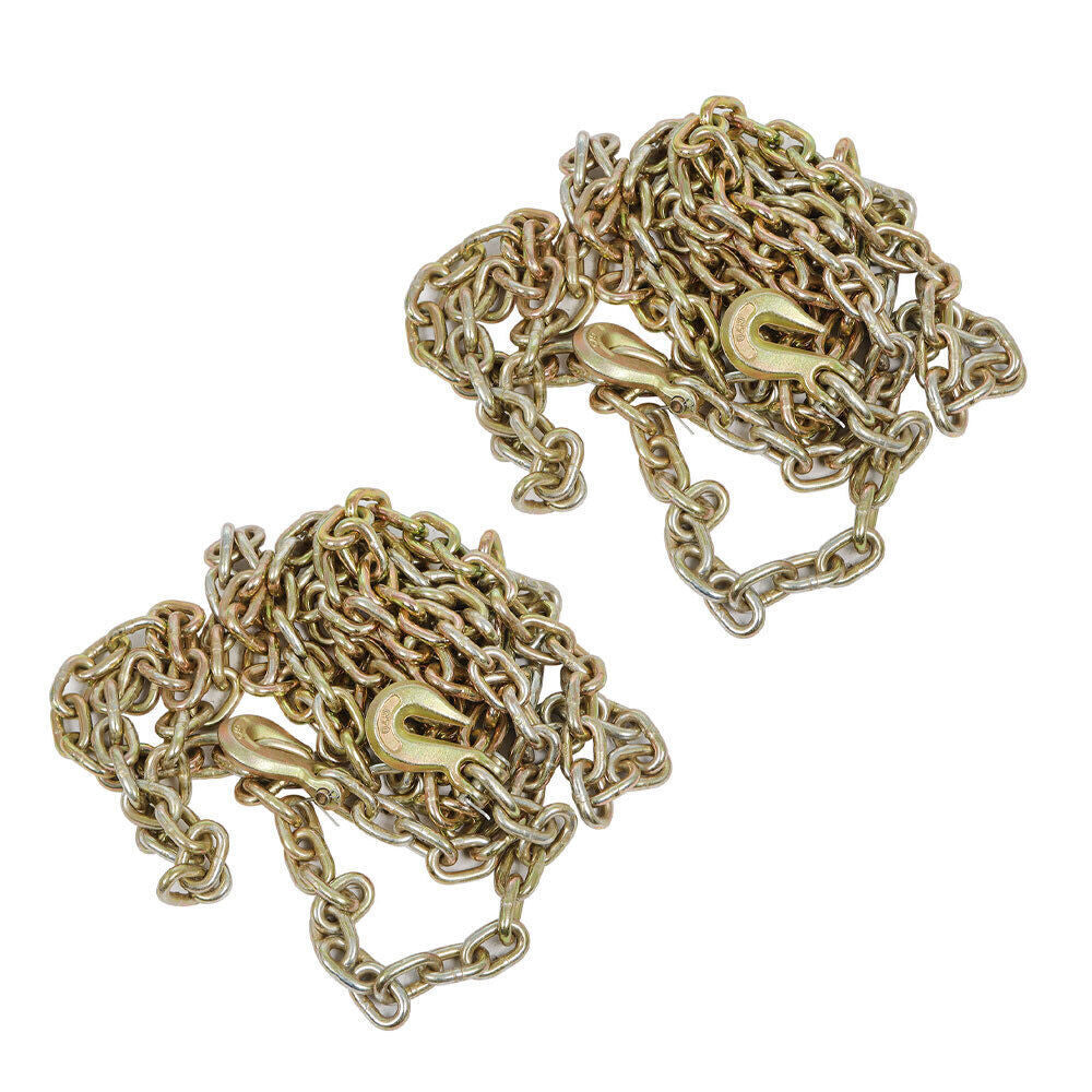 2 Pack 3/8"X20' G70 Tow Chain Tie Down Binder Chain Flatbed Truck Trailer US