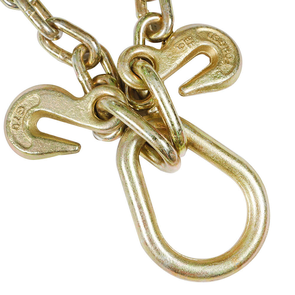V-Chain Bridle w/15" Large J Hooks,T- Hook&J-Hook w/ Grab Hooks 3' 5/16" G70 US