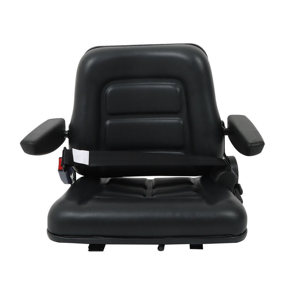 Forklift Seat PVC Universal Adjustable Backrest Tractor Seat Safety Belt Armrest