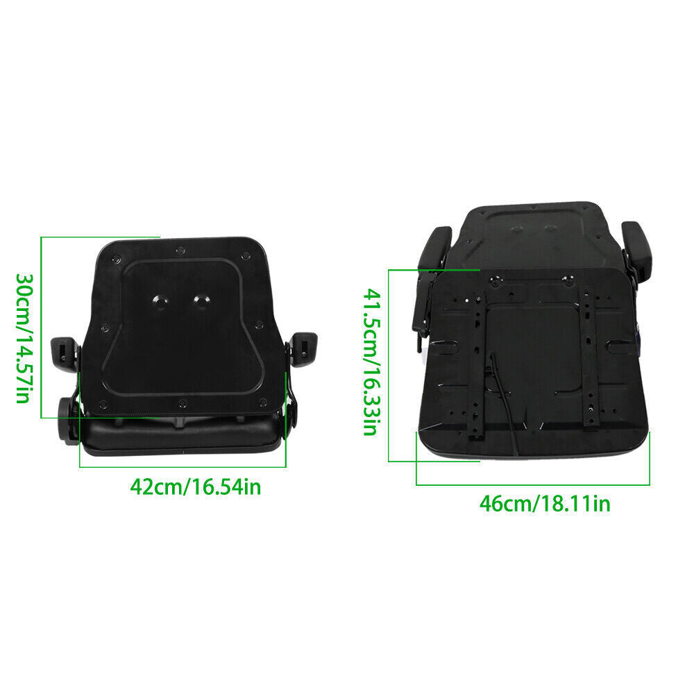 Forklift Seat PVC Universal Adjustable Backrest Tractor Seat Safety Belt Armrest