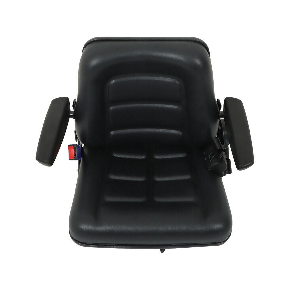 Forklift Seat PVC Universal Adjustable Backrest Tractor Seat Safety Belt Armrest
