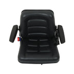 Forklift Seat PVC Universal Adjustable Backrest Tractor Seat Safety Belt Armrest