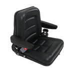 Forklift Seat PVC Universal Adjustable Backrest Tractor Seat Safety Belt Armrest