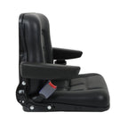 Forklift Seat PVC Universal Adjustable Backrest Tractor Seat Safety Belt Armrest