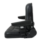 Forklift Seat PVC Universal Adjustable Backrest Tractor Seat Safety Belt Armrest