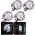 4Pcs 3" Round Marine Boat LED Cabin Deck Walkway Courtesy White Stern Light