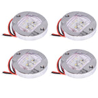 4Pcs 3" Round Marine Boat LED Cabin Deck Walkway Courtesy White Stern Light