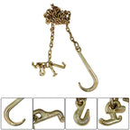 New 2PCS G70 5/16''x10' Transport Tow Chain J Hook Long Shank w/ R T J&Grab Hook