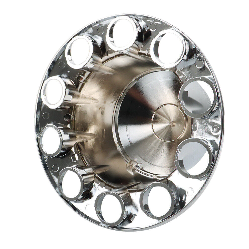 Chrome Hub Cover Kit 33mm Front & Rear Semi Truck Wheel Axle Covers Spiked