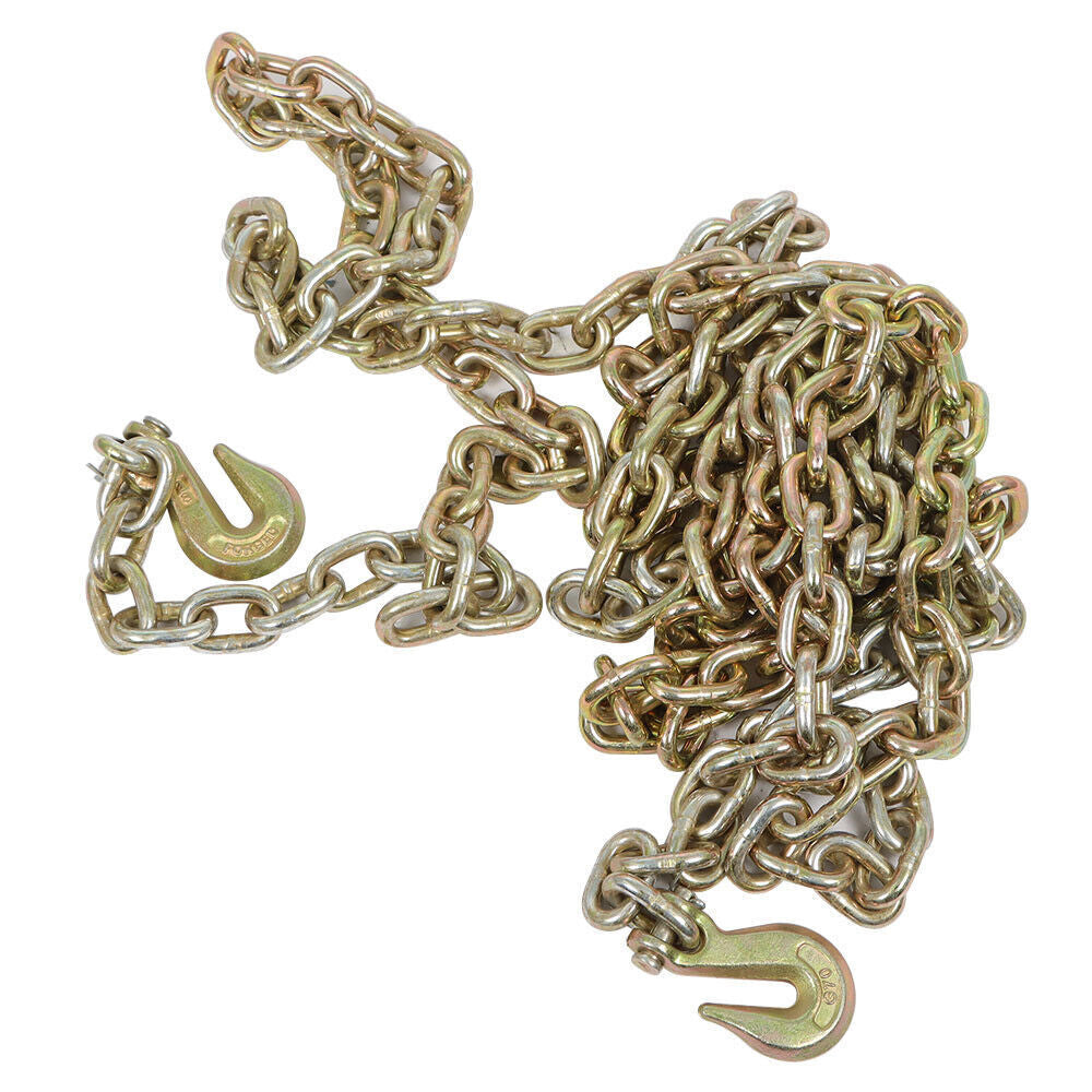 2 Pack 3/8"X20' G70 Tow Chain Tie Down Binder Chain Flatbed Truck Trailer Safety