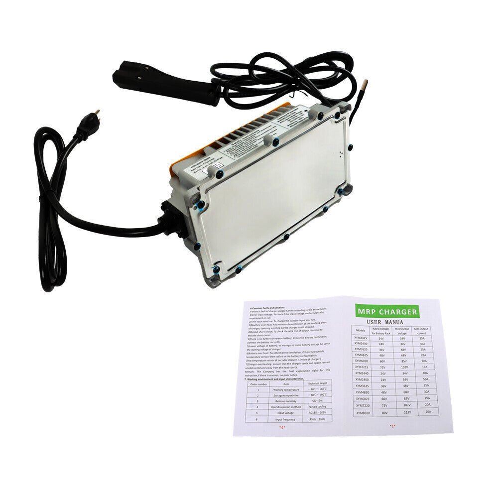 48Volt 18Amps| Battery Charger For E-Z-Go RXV Golf Carts W/ Triangular Plug IP67