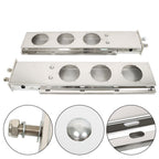 Stainless Steel Mud Flap Hanger w/ Light Cutouts Spring Loaded 2 1/2 Pattern 30"