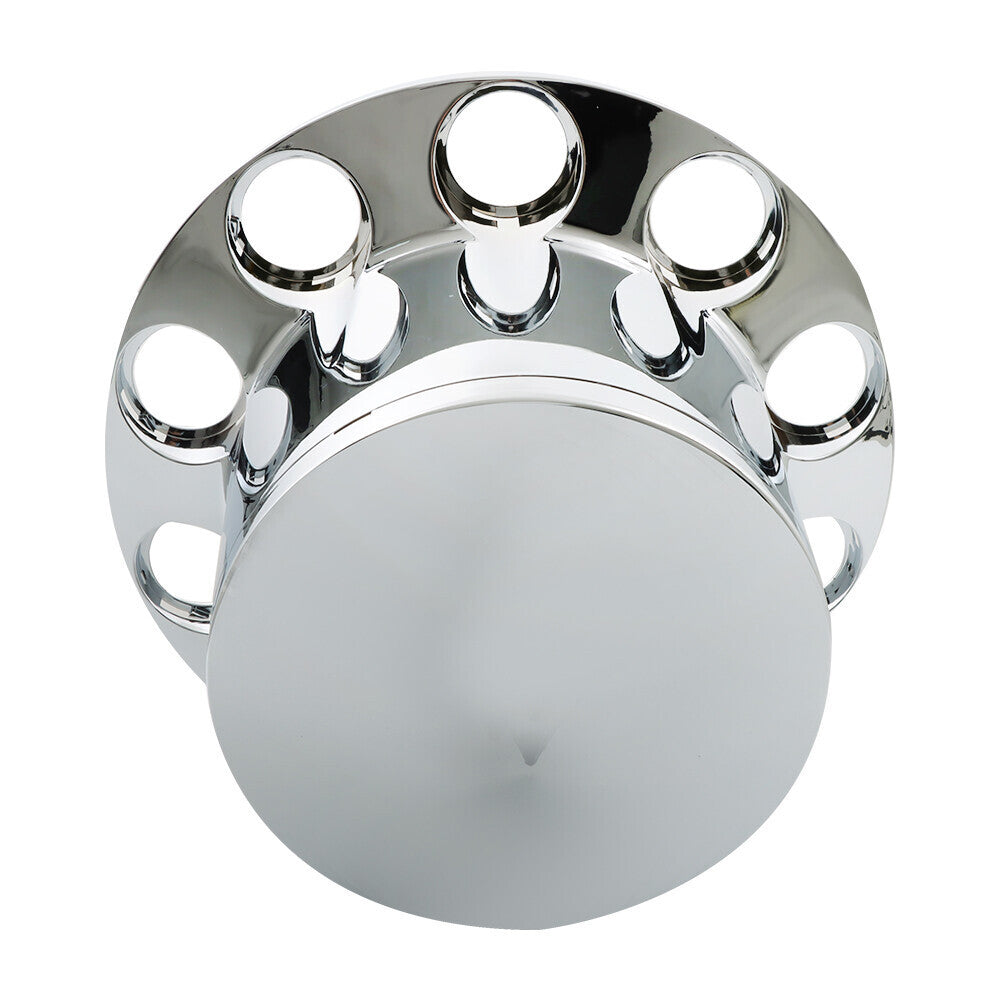 For Semi Truck Wheel Axle Covers Spiked Chrome Front + Rear Hub Cover Kit 33mm
