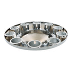For Semi Truck Wheel Axle Covers Spiked Chrome Front + Rear Hub Cover Kit 33mm