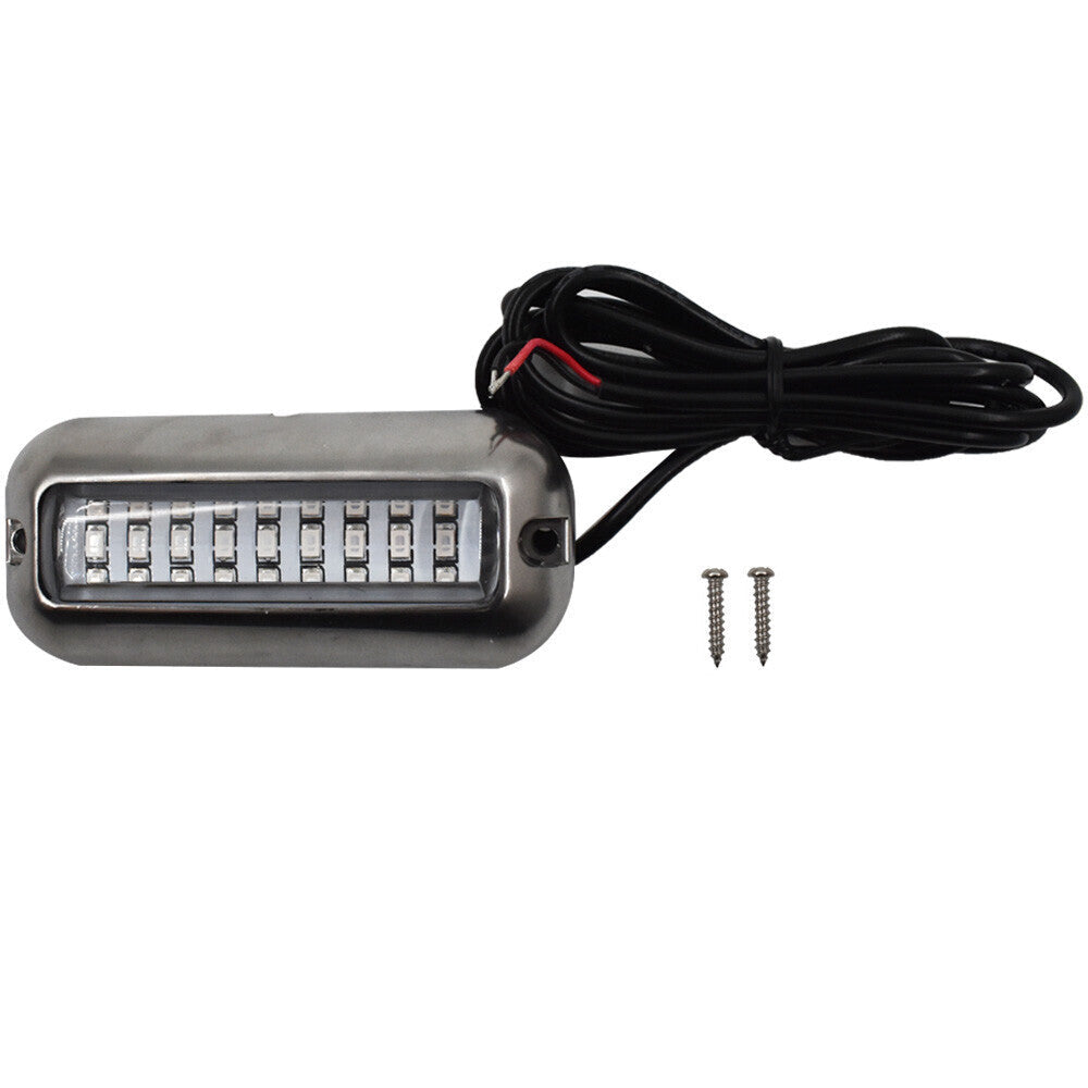 For Marine Transom Lights Blue 27LED Underwater Boat 316 Stainless Steel Pontoon