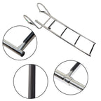 4 Steps Pontoon Boat Ladder Stainless Steel with Pedal Hand Railing Ladder