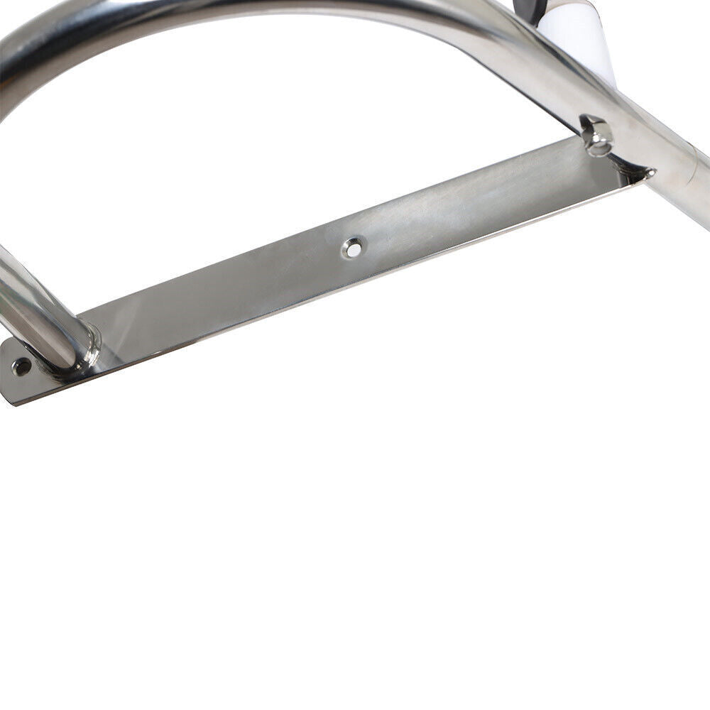 4 Steps Pontoon Boat Ladder Stainless Steel with Pedal Hand Railing Ladder