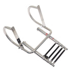4 Steps Pontoon Boat Ladder Stainless Steel with Pedal Hand Railing Ladder