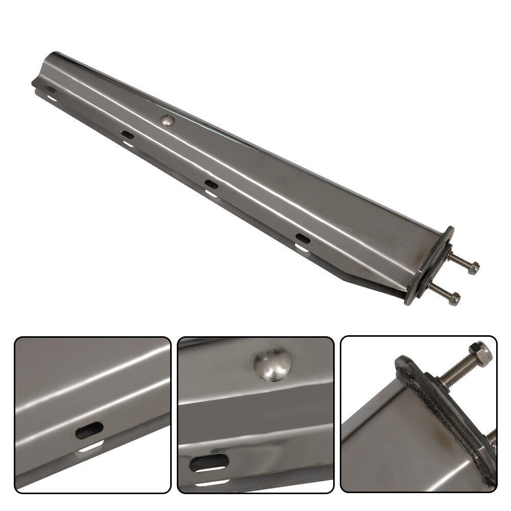 Semi Truck Tapered 30" Stainless Steel Straight Mud Flap Hanger 2 1/2" Bolt