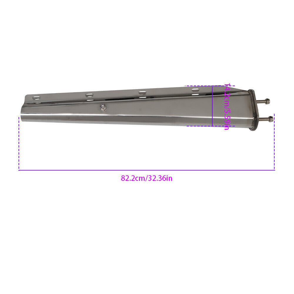 Semi Truck Tapered 30" Stainless Steel Straight Mud Flap Hanger 2 1/2" Bolt