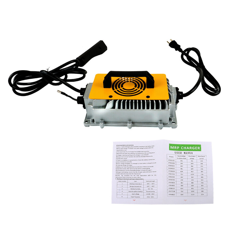 48V 18A Golf Cart Battery Charger For EZGo RXV Golf Carts Triangular Plug IP67
