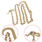 5/16''x8 FT G70 V-Chain Bridle w/ 15" Medium J Hooks, T- Hook w/ Grab Hooks NEW