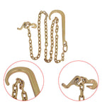 5/16''x8 FT G70 V-Chain Bridle w/ 15" Medium J Hooks, T- Hook w/ Grab Hooks NEW