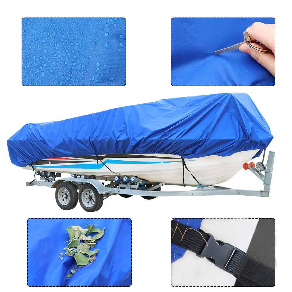 Heavy Duty Waterproof Boat Cover For Trailerable Pontoon / V-Hull Fishing 95"