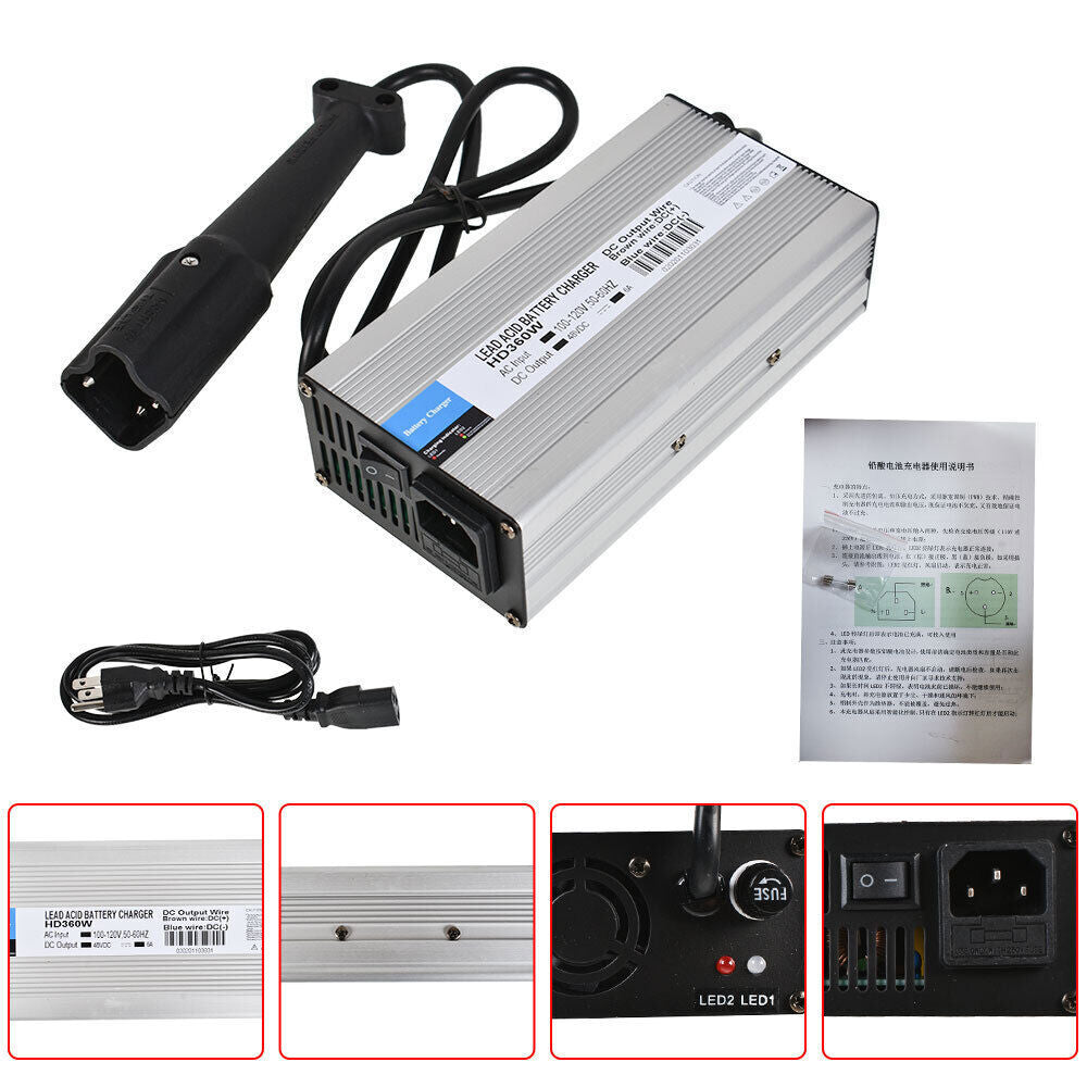 For 2007-up Yamaha Drive DRE G29 3 pin Golf Cart Battery Charger 48V 6A