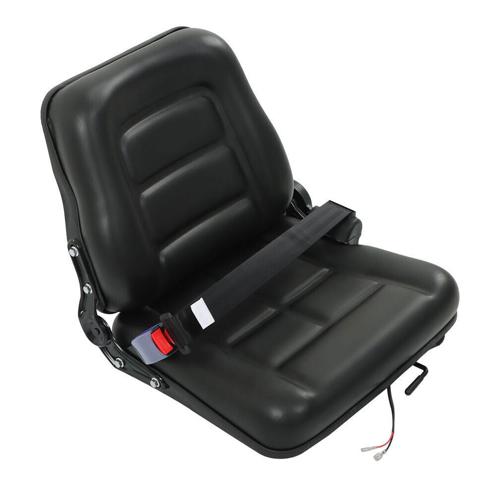 Universal Forklift Seat Fold Down w/ Safety Belt For Tractor Loader Excavator