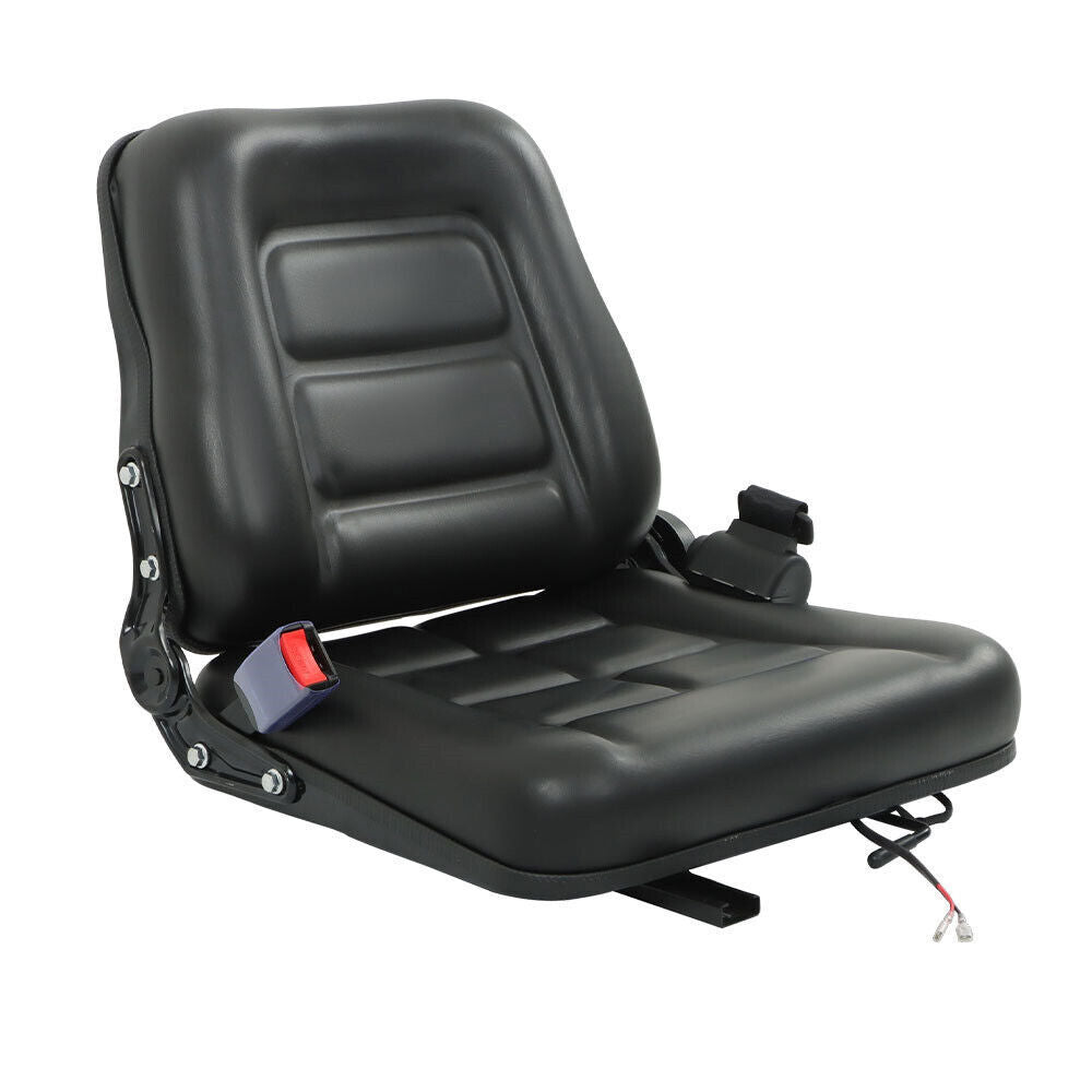 Universal Forklift Seat Fold Down w/ Safety Belt For Tractor Loader Excavator