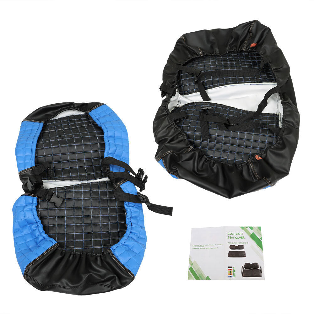 Golf Cart Front Seat Cover Fits For Club Car DS Models-No Need Staple Blue Color