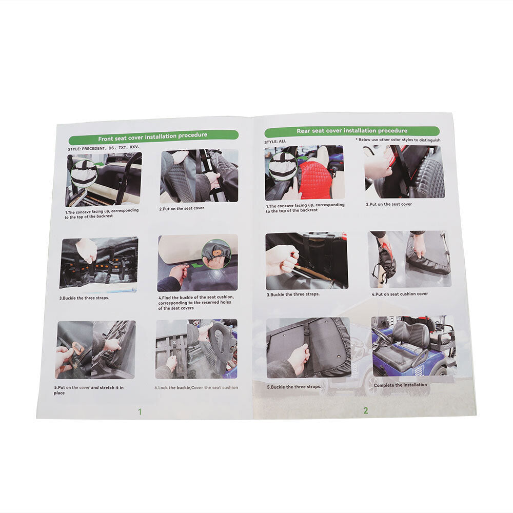 Golf Cart Front Seat Cover Fits For Club Car DS Models-No Need Staple Blue Color