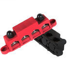 US Red and Black Pair 4 Post Busbar Bus Bar Power Distribution 12V 250A 3/8" New