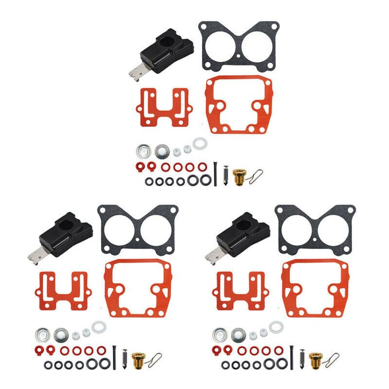 3×Carburetor Carb Rebuild Kit For Johnson Evinrude Triple V6 150 155 175 185 200