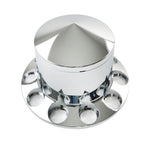 Chrome Semi Truck Hub Cover Wheel Set Rear 33mm Nut Covers Spiked Removable Caps