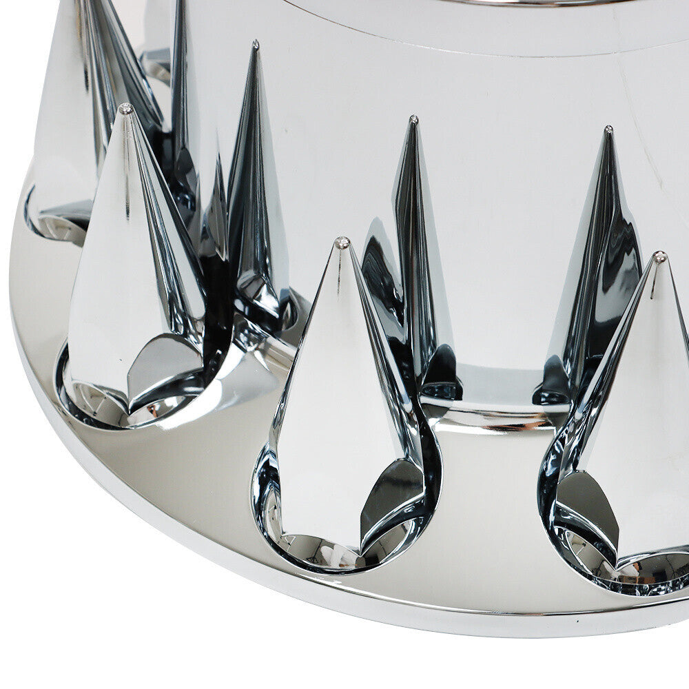 Chrome Semi Truck Hub Cover Wheel Set Rear 33mm Nut Covers Spiked Removable Caps
