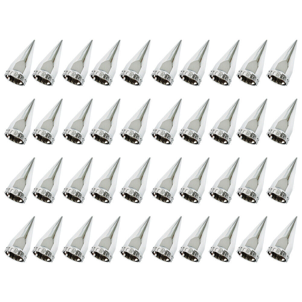 Chrome Semi Truck Hub Cover Wheel Set Rear 33mm Nut Covers Spiked Removable Caps