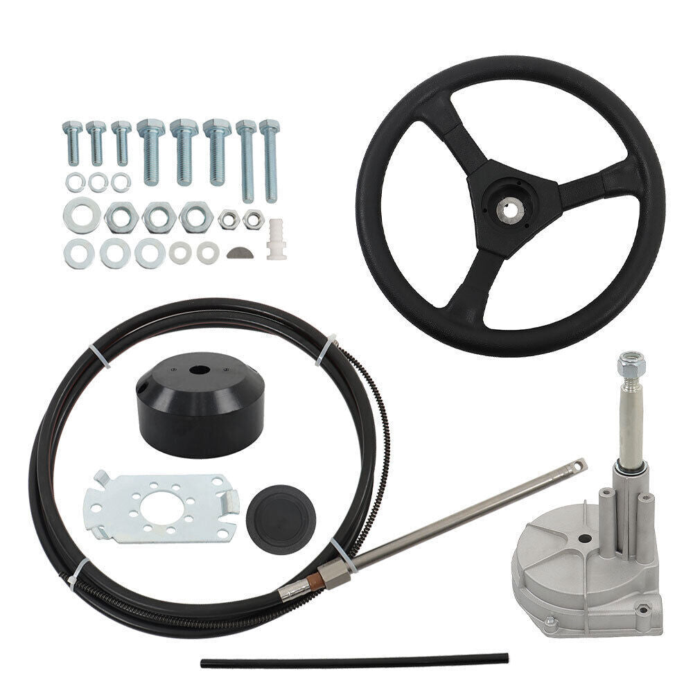 12FT SS13712 Boat Rotary Steering System Outboard Kit & 12Ft Marine Cable US