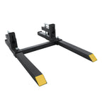 Tractor Bucket Forks 43" Clamp on Pallet Forks w/ Adjustable Stabilizer Bar