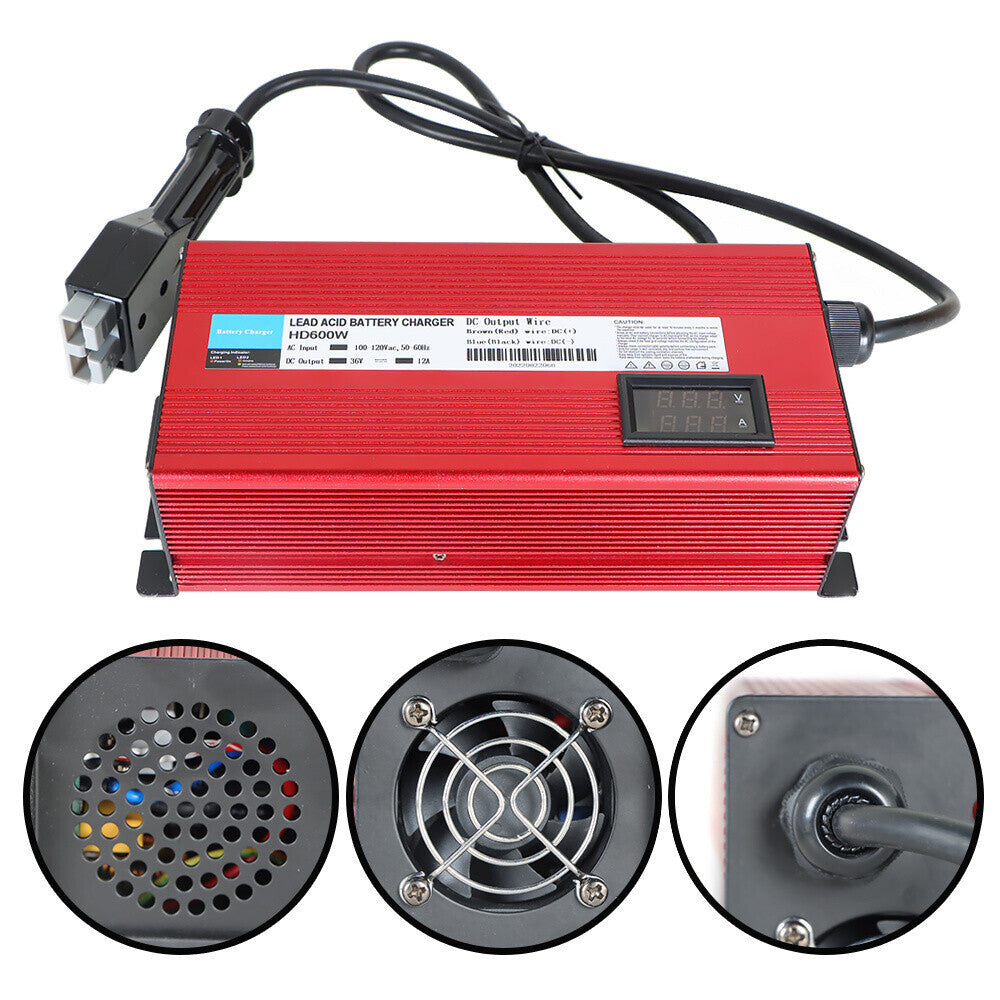 36 Volt 12 Amp Anderson SB-50 Style Plug Battery Charger For EZGO Golf Cart